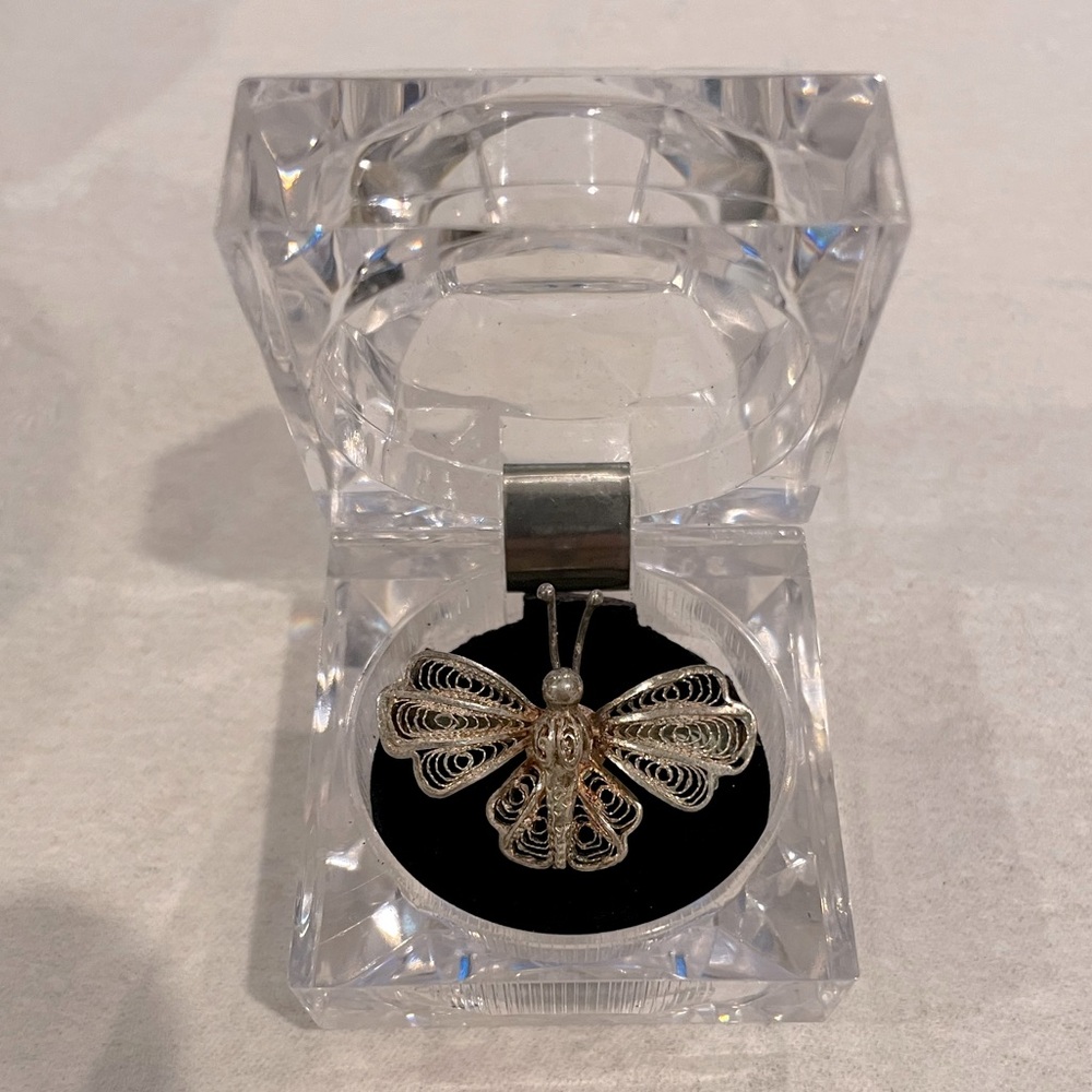 RARE - Delicate and intricate filigree butterfly pin